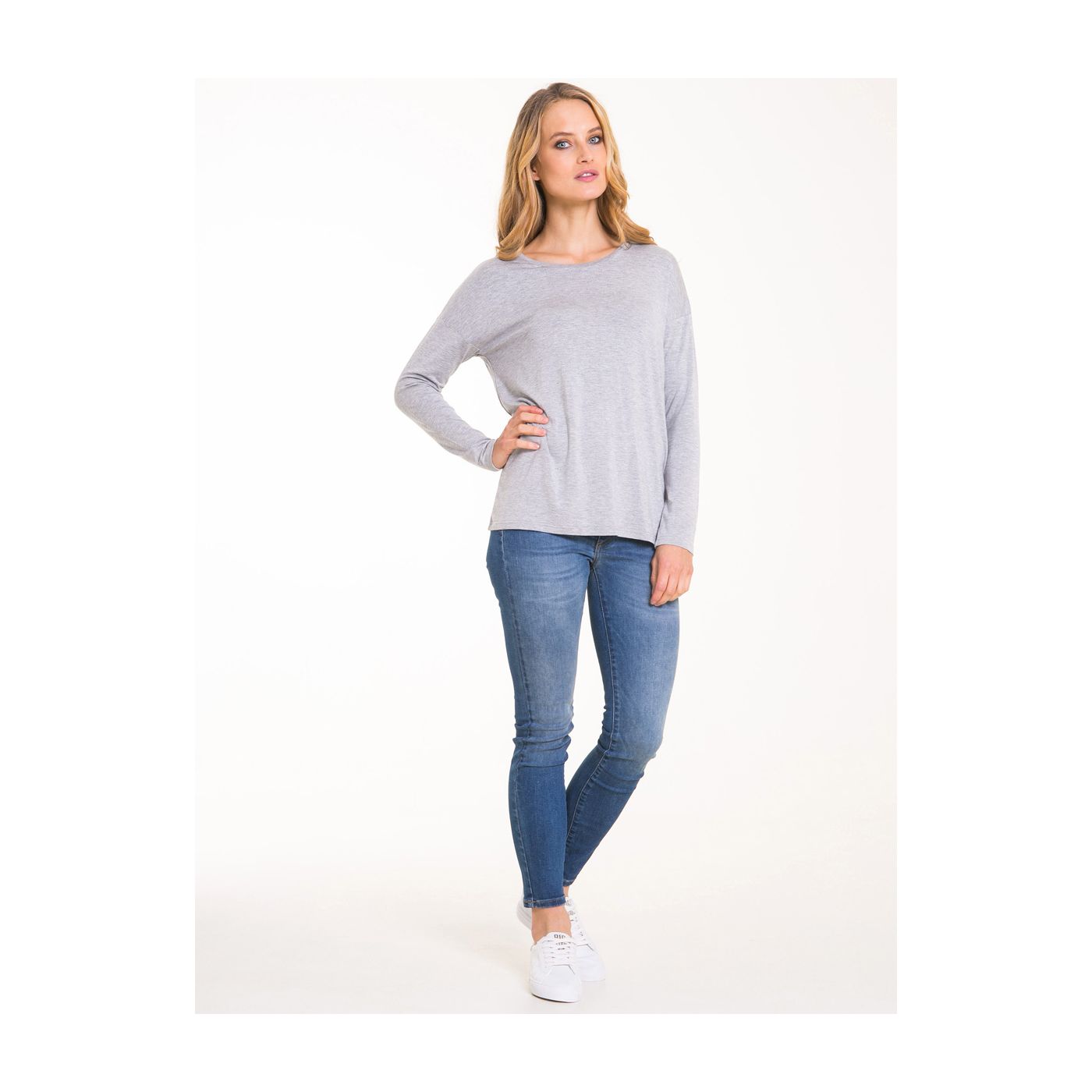 Big Star Woman's Longsleeve T-shirt 158283 Dark -991