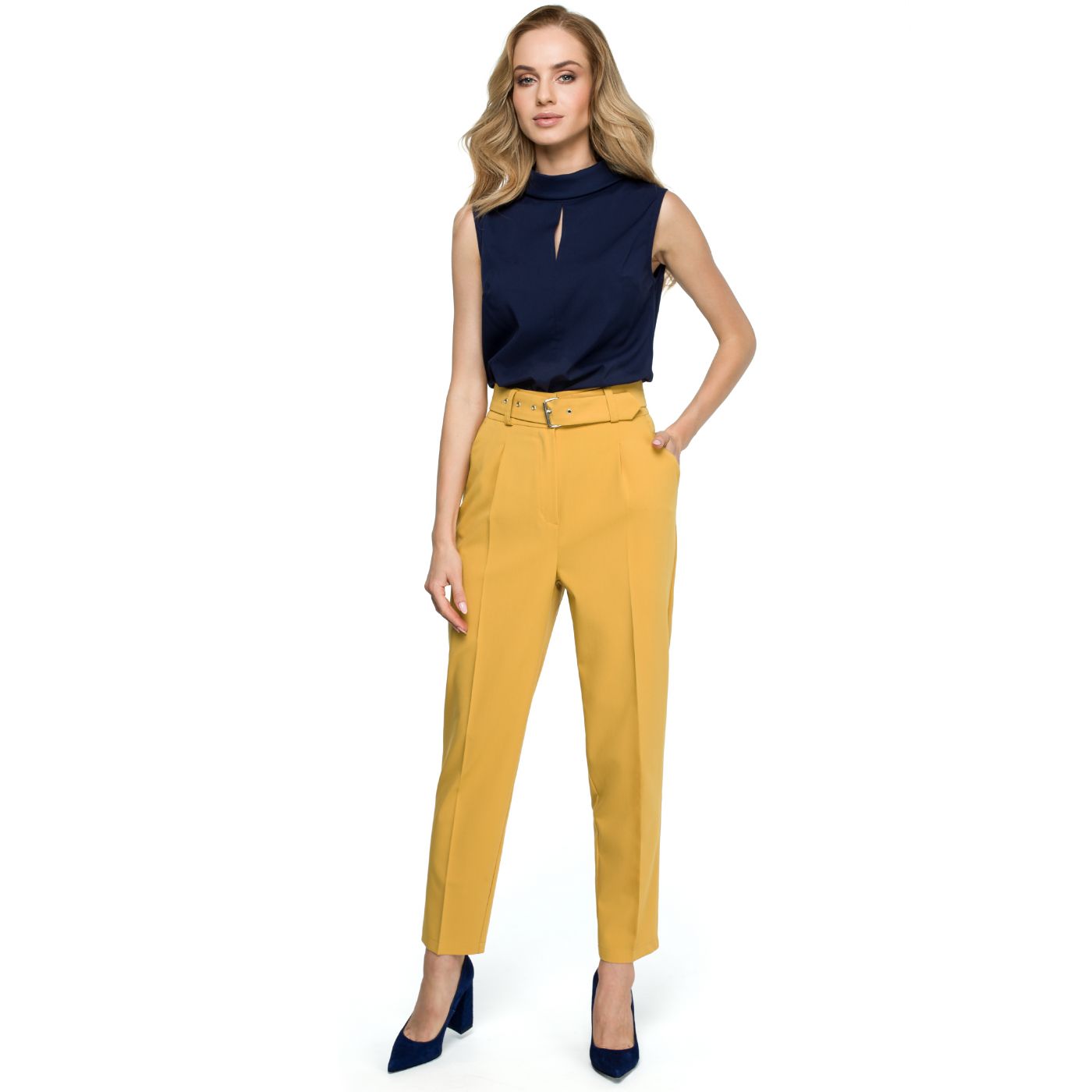 Stylove Woman's Blouse S123 Navy Blue