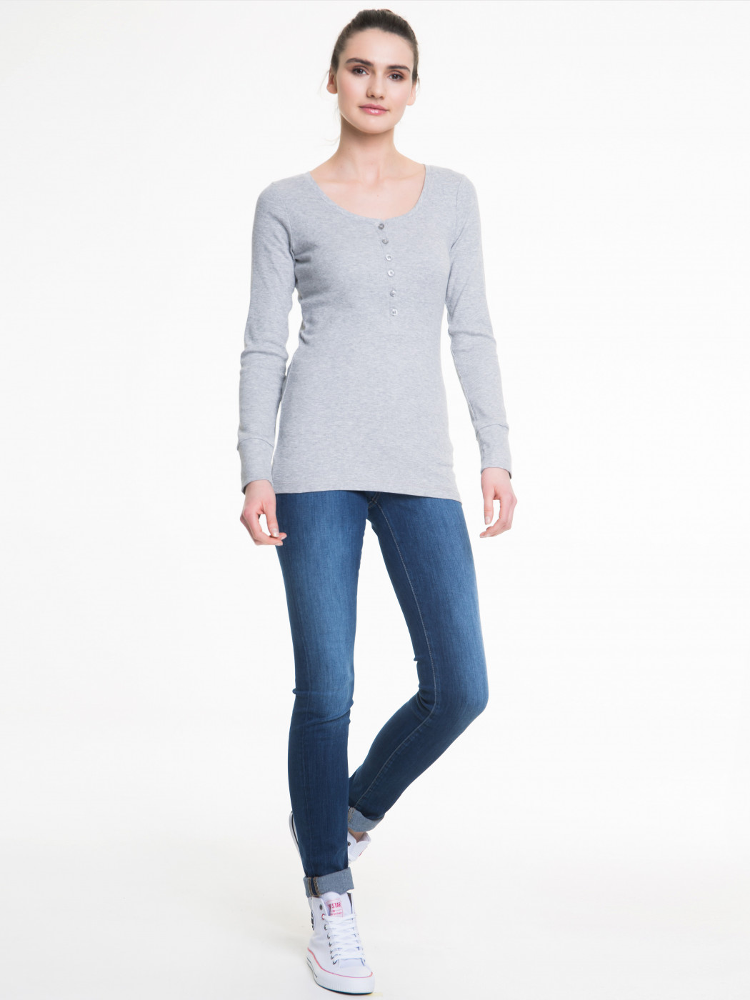 Big Star Woman's Longsleeve T-shirt 152509 Dark -991