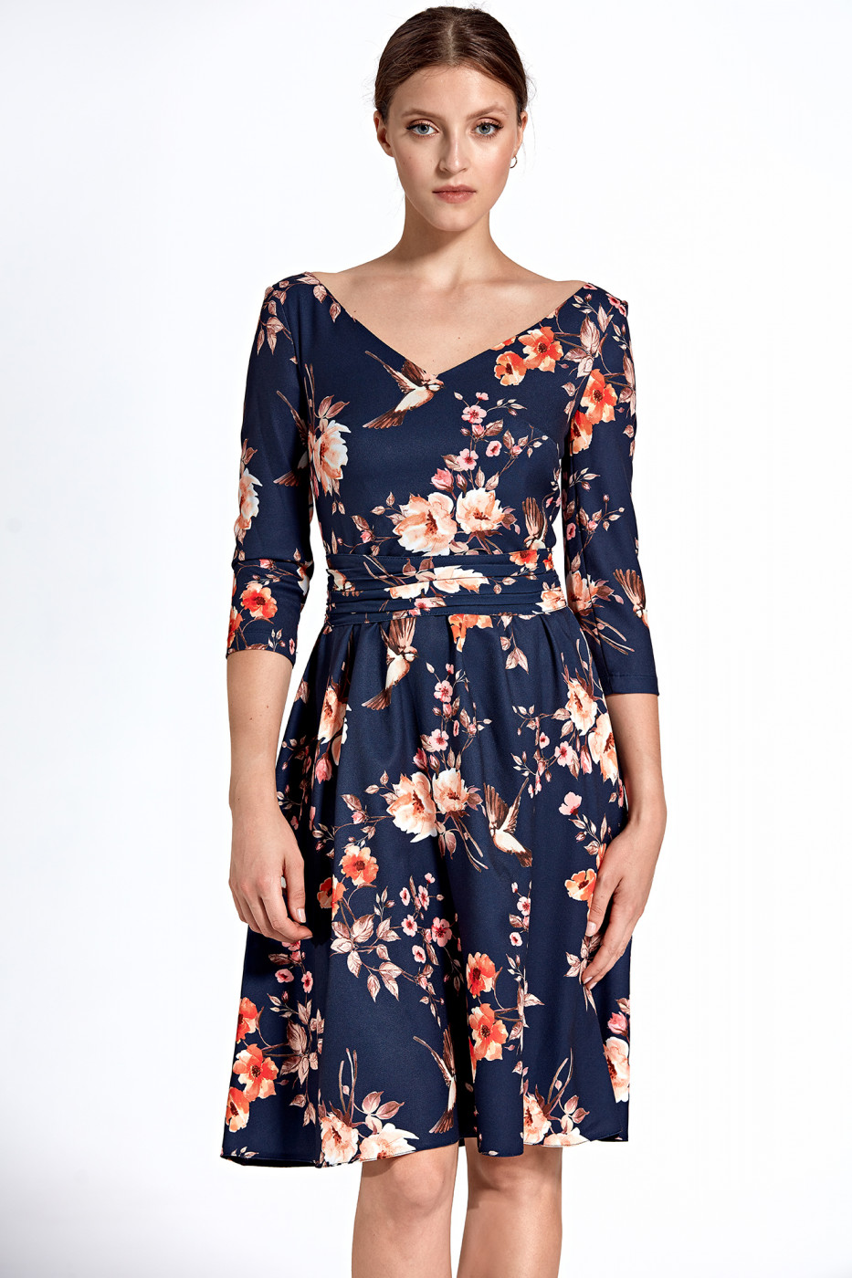 Colett Woman's Dress Cs27 Pattern Navy Blue