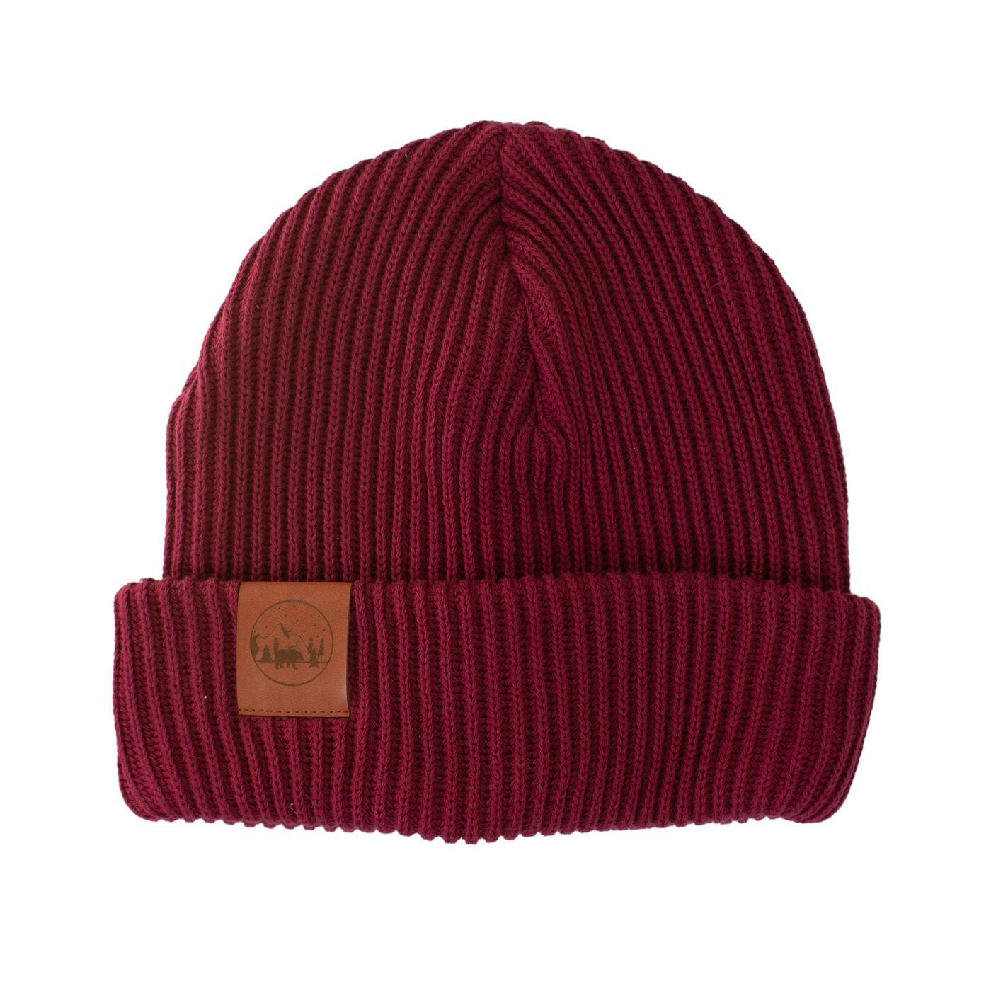 Kabak Unisex's Hat Warm Thick Knitted Cotton Burgundy-30036D