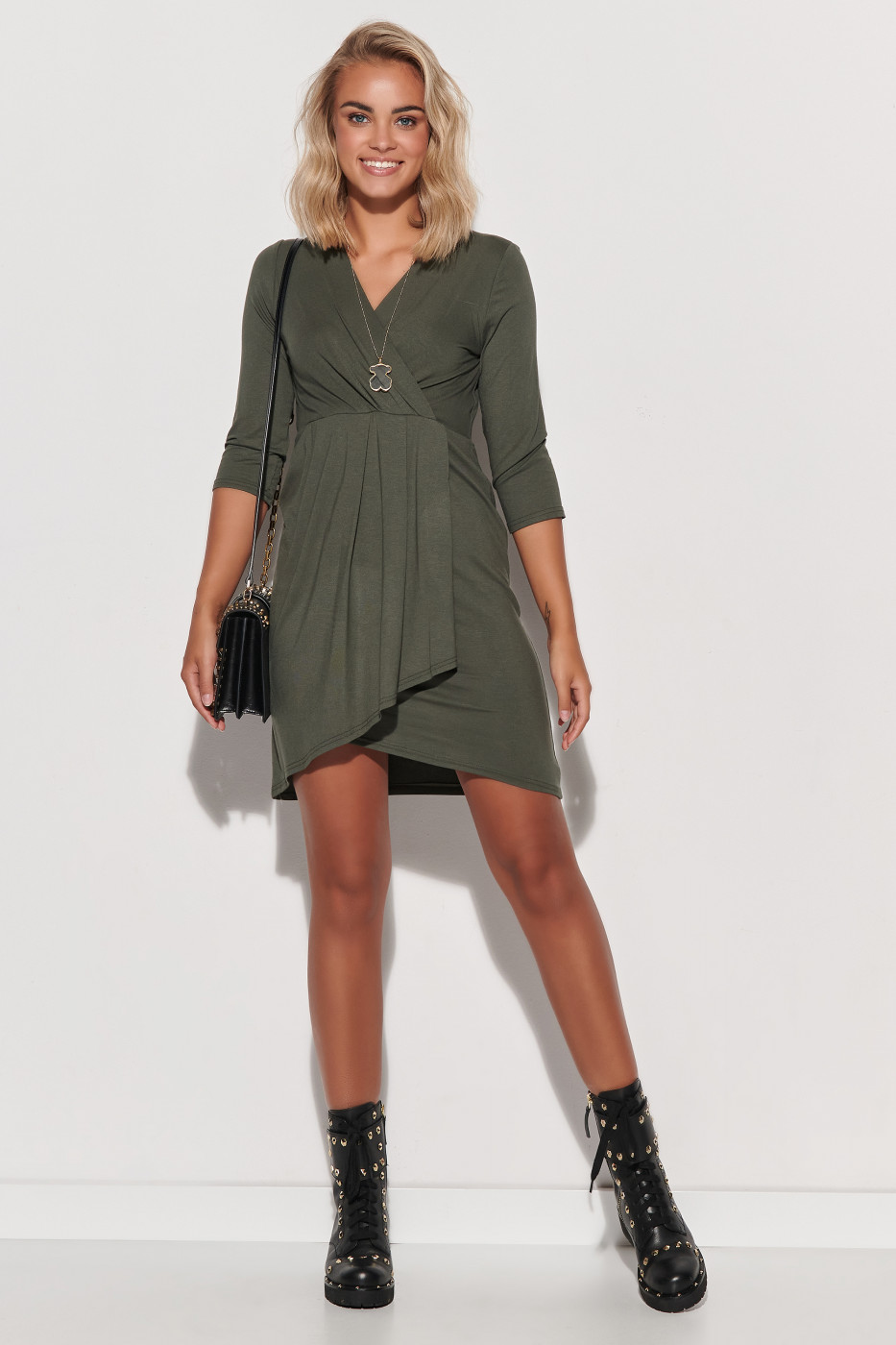 Makadamia Woman's Dress M579 Khaki