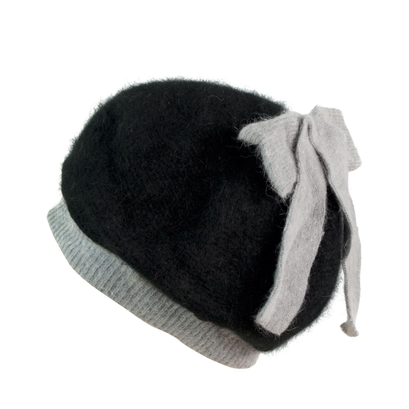 Art Of Polo Woman's Beret Cz2300 Black/Light Grey