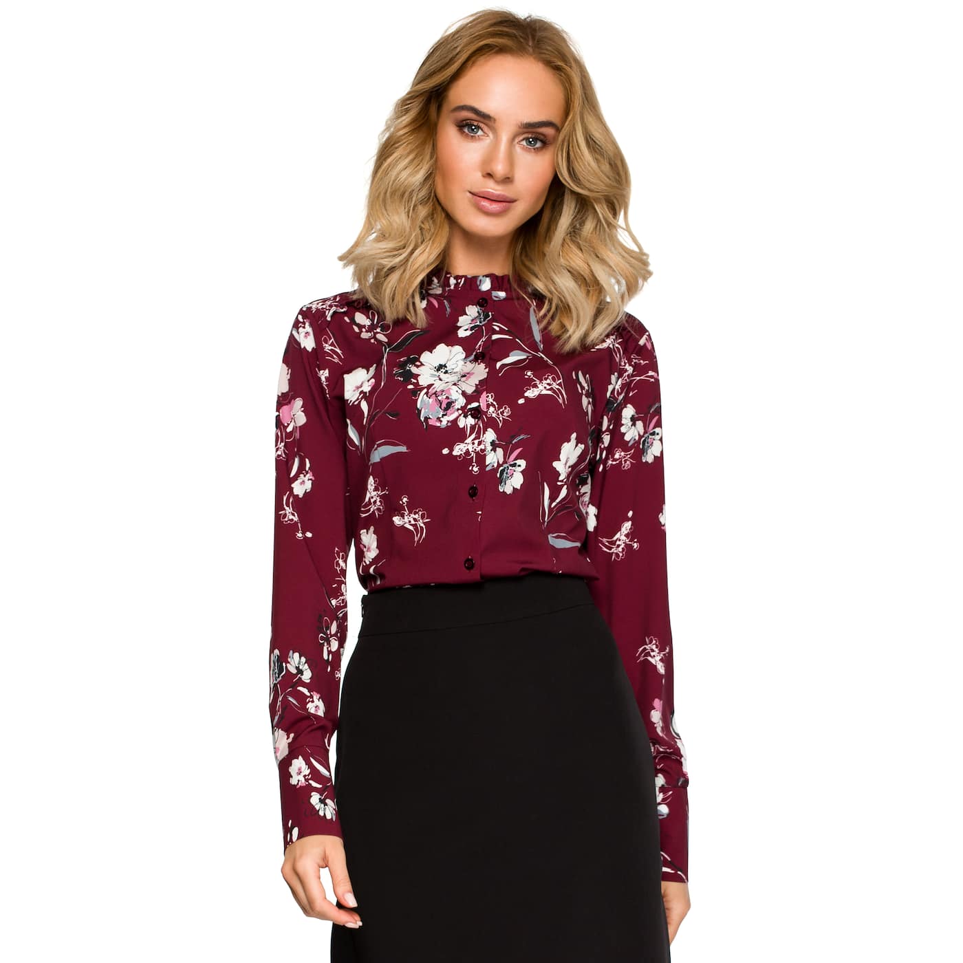 Made Of Emotion Woman's Blouse M408 Maroon