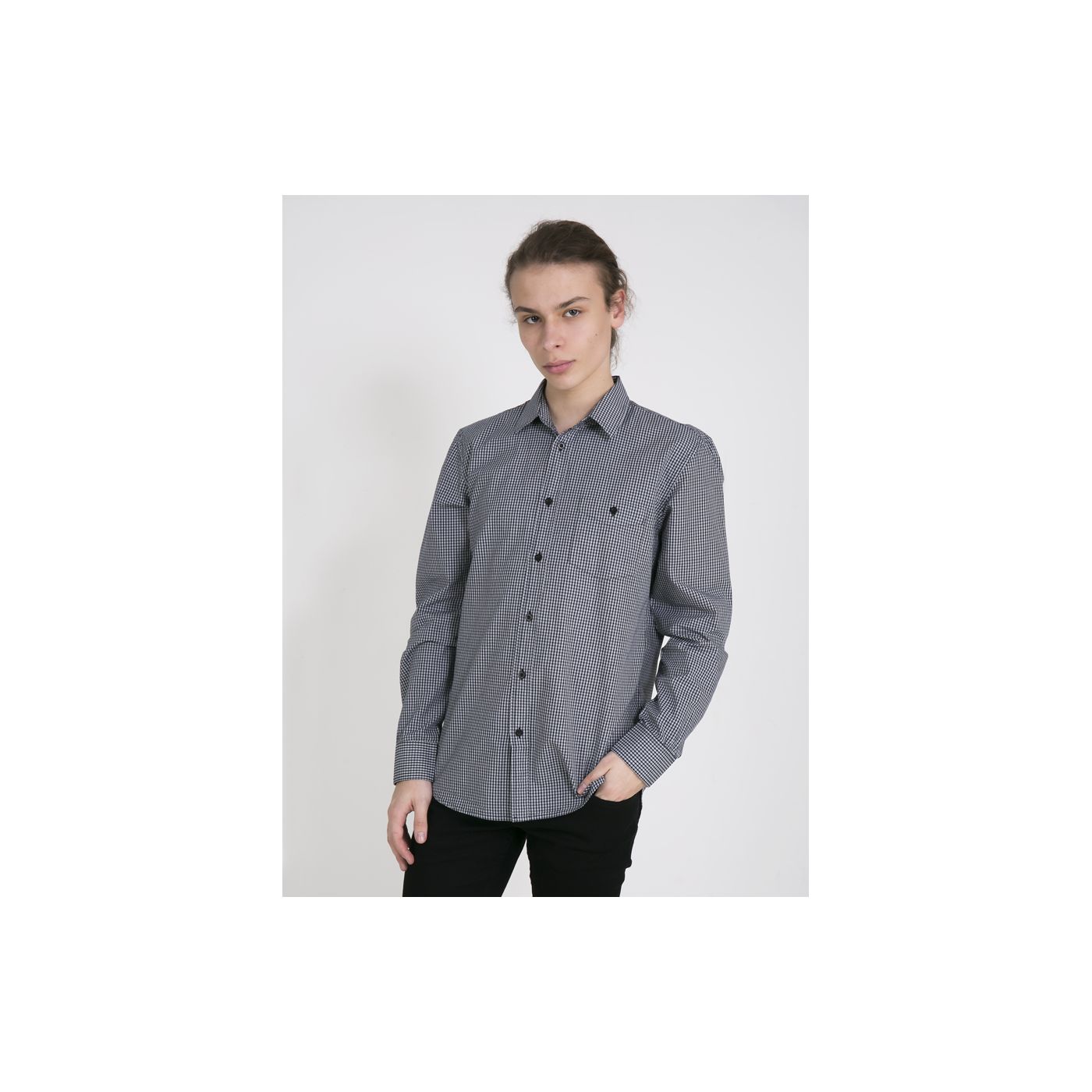 Big Star Man's Longsleeve Shirt 141679 Navy Blue-475