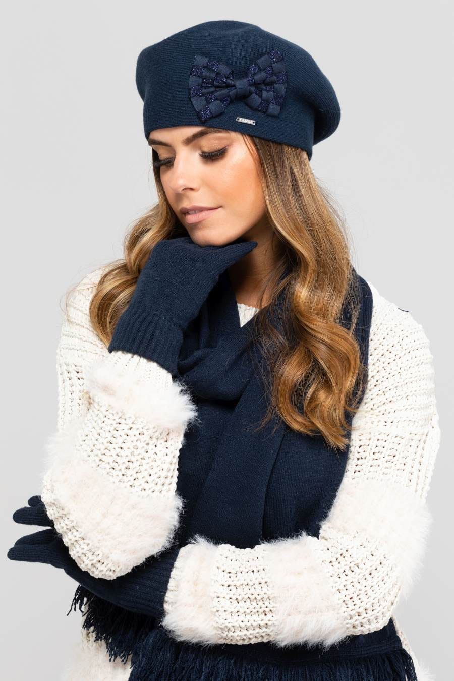 Kamea Woman's Beret K.19.009.12 Navy Blue