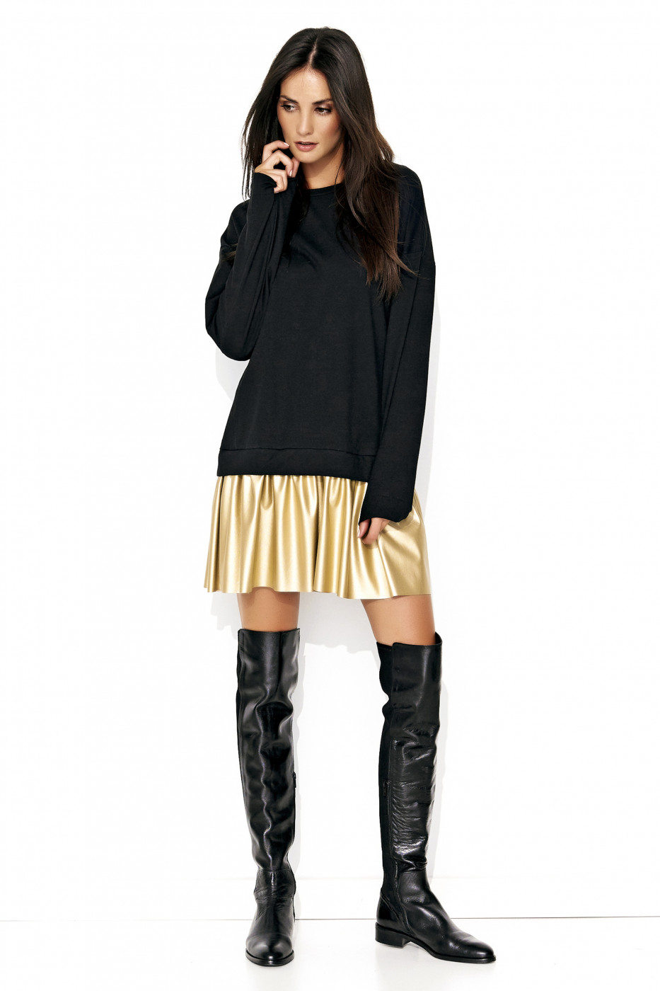 Numinou Woman's Dress Nu122 Black-Gold