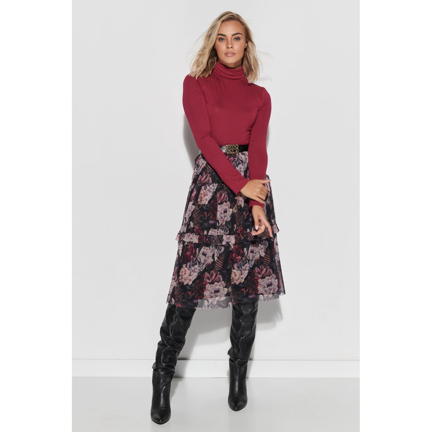 Makadamia Woman's Blouse M574 Burgundy