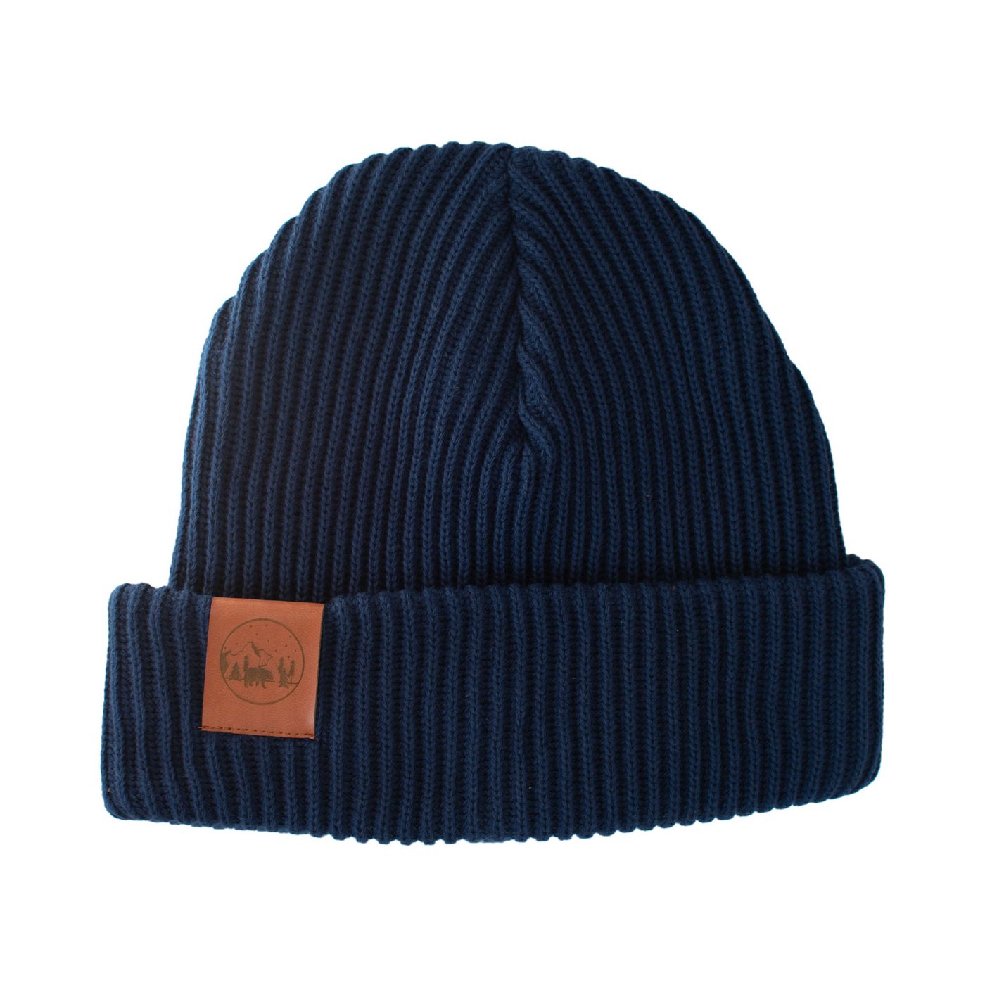 Kabak Unisex's Hat Warm Thick Knitted Cotton Navy Blue-70449D