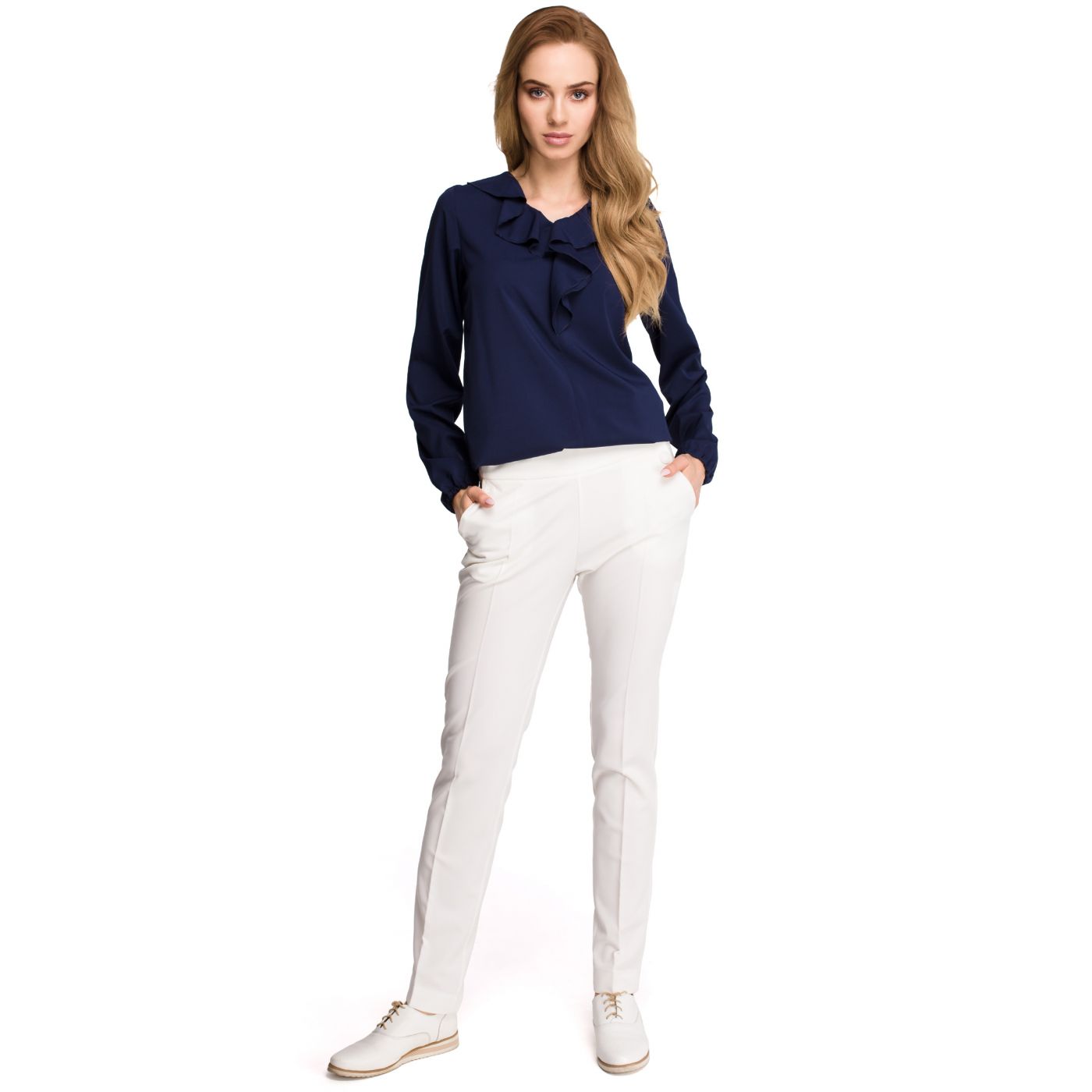 Stylove Woman's Blouse S104 Navy Blue