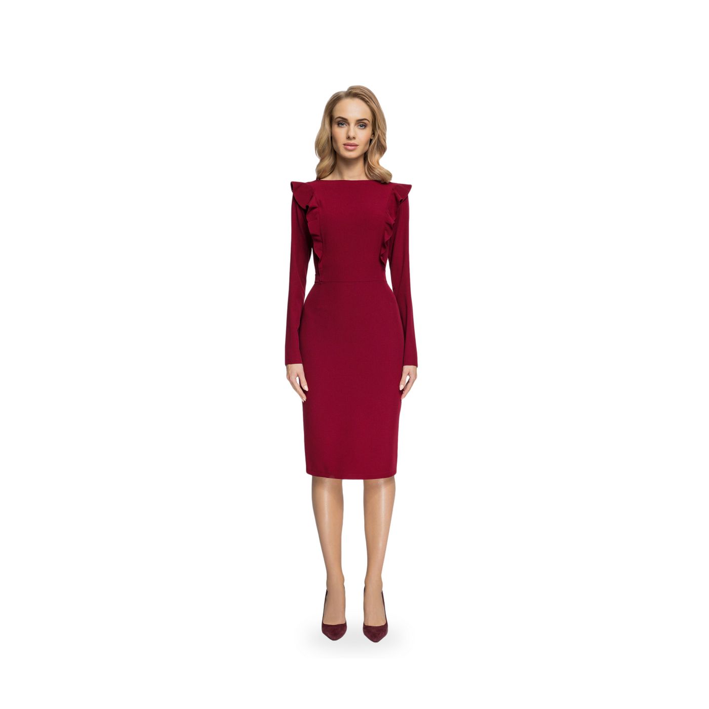 Stylove Woman's Dress S077 Maroon
