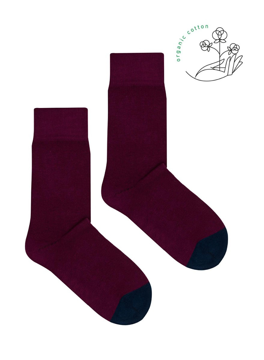 Kabak Unisex's Socks Organic Toe Burgundy