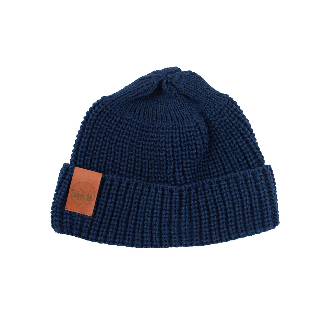 Kabak Unisex's Hat Short Thick Knitted Cotton Navy Blue-70449D