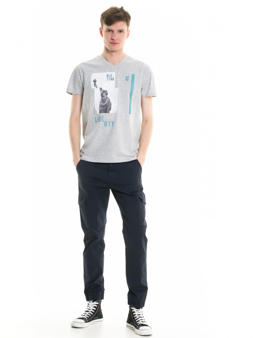 Big Star Man's Shortsleeve V-neck T-shirt 154424 -979