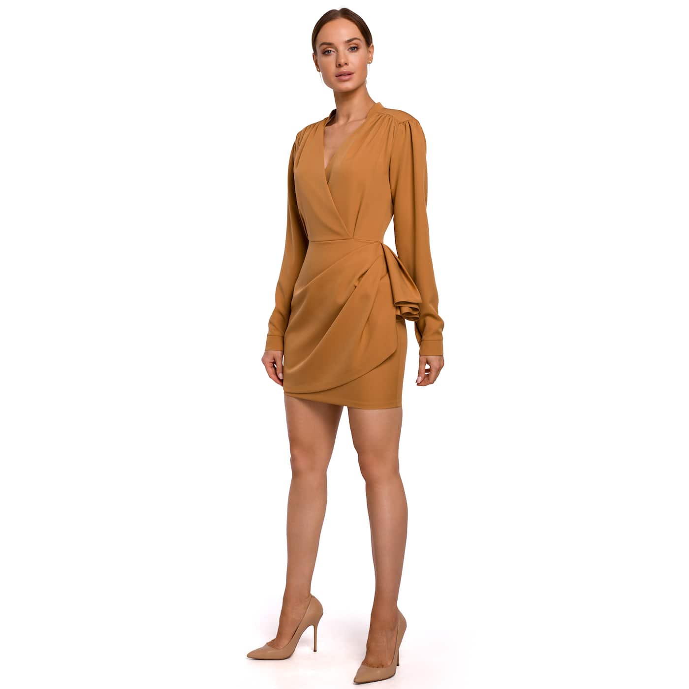 Made Of Emotion Woman's Dress M531 Cinnamon