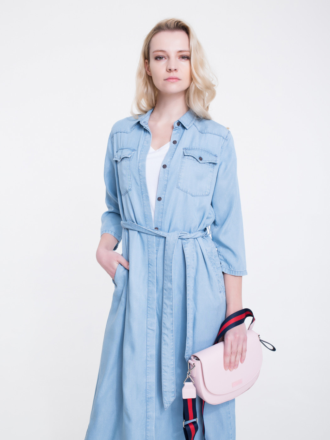 Big Star Woman's Dress 340071 Light Jeans-198