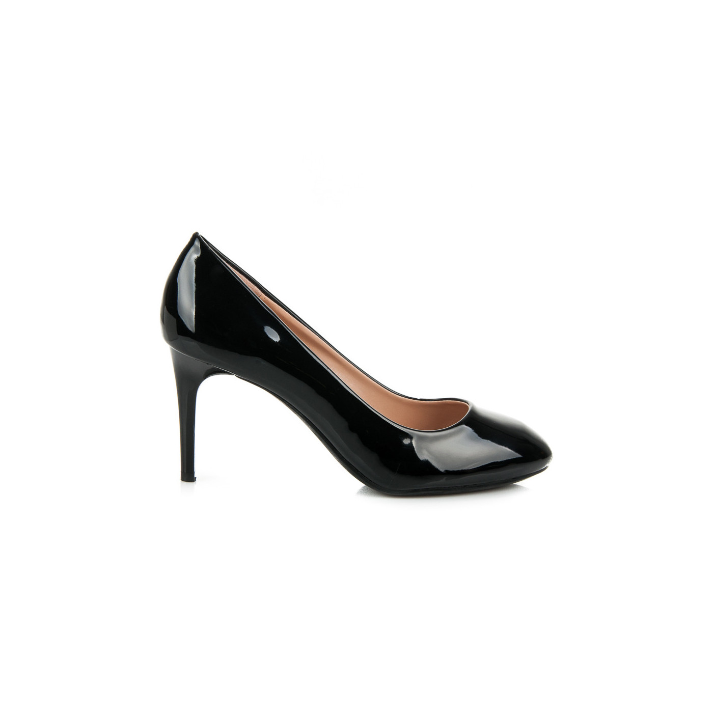 DANIC BLACK PATENT COURT SHOES