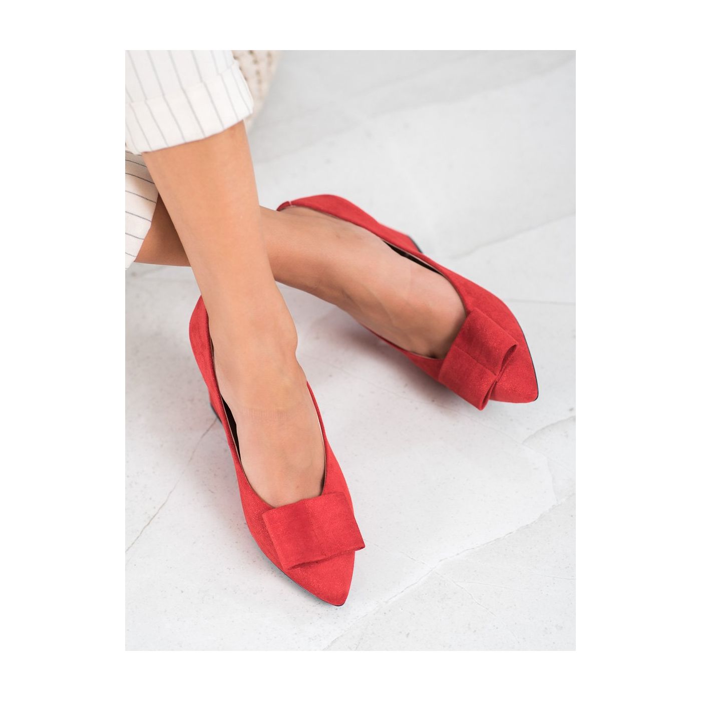 W. POTOCKI GLITTER PUMPS WITH BOW