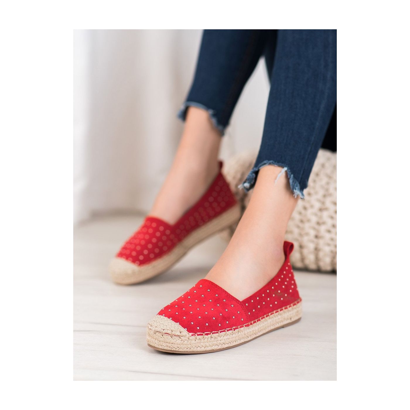 GOODIN RED SUEDE ESPADRYLE