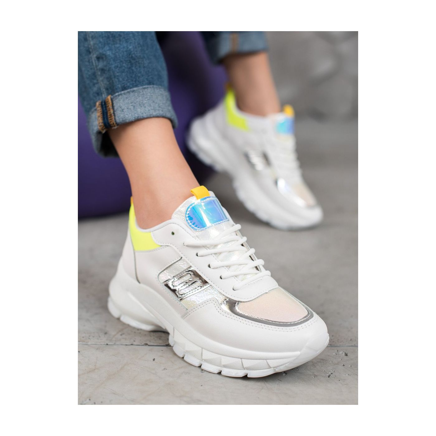 SHELOVET FASHIONABLE ECO LEATHER SNEAKERS
