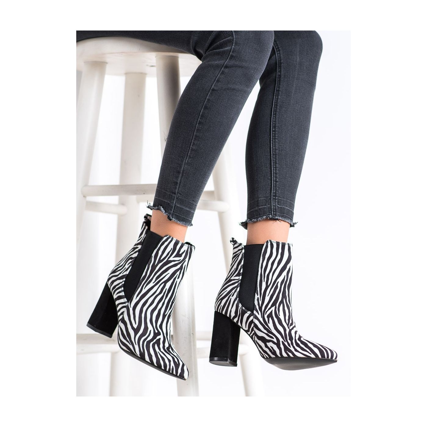 CORINA ZEBRA PRINT BOOTIES