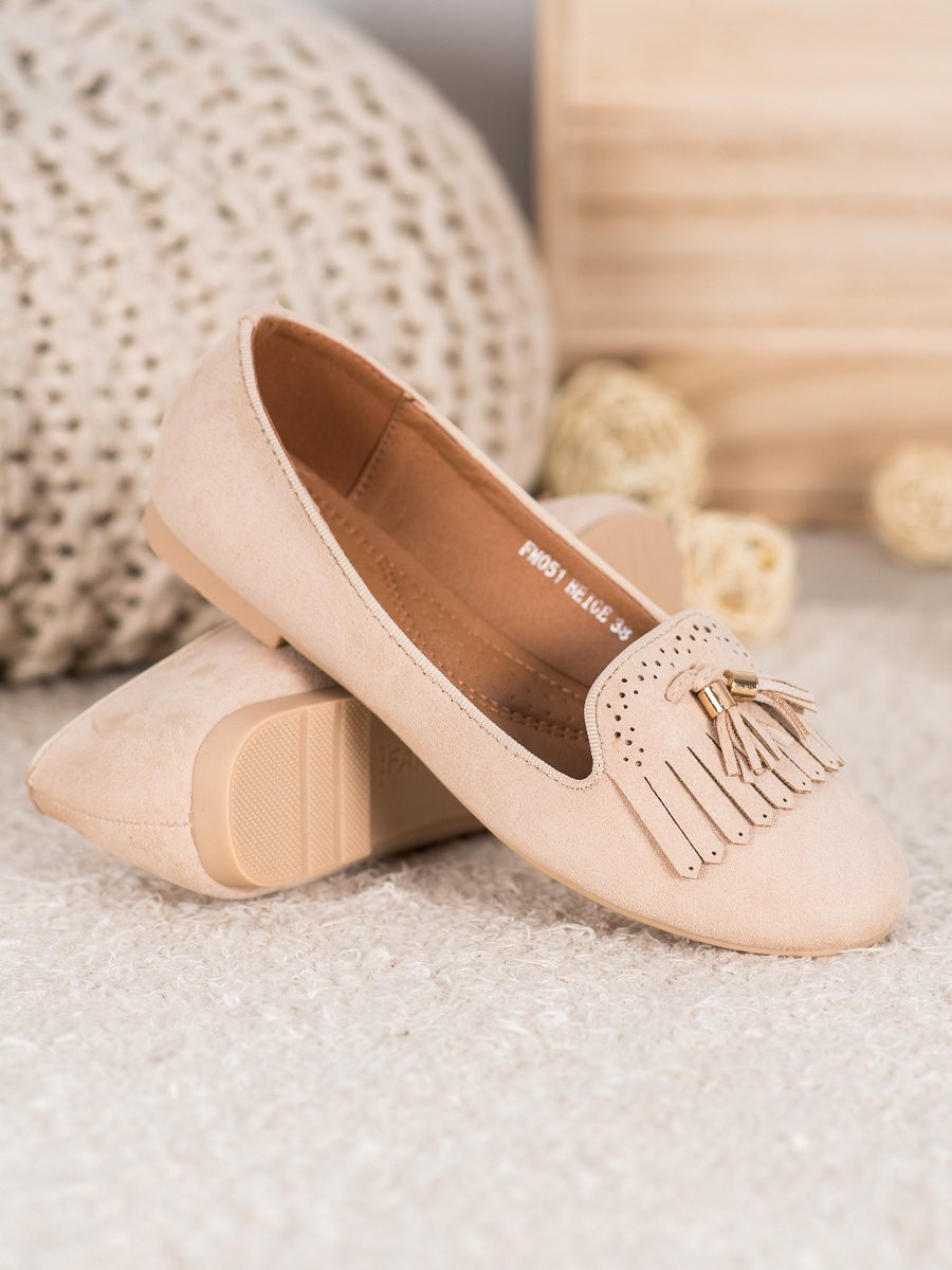 FAMA SUEDE LORDSY WITH FRINGE