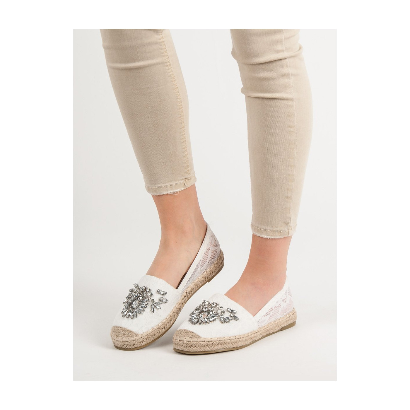 BESTELLE LACY ESPADRILLES WITH DECORATIONS