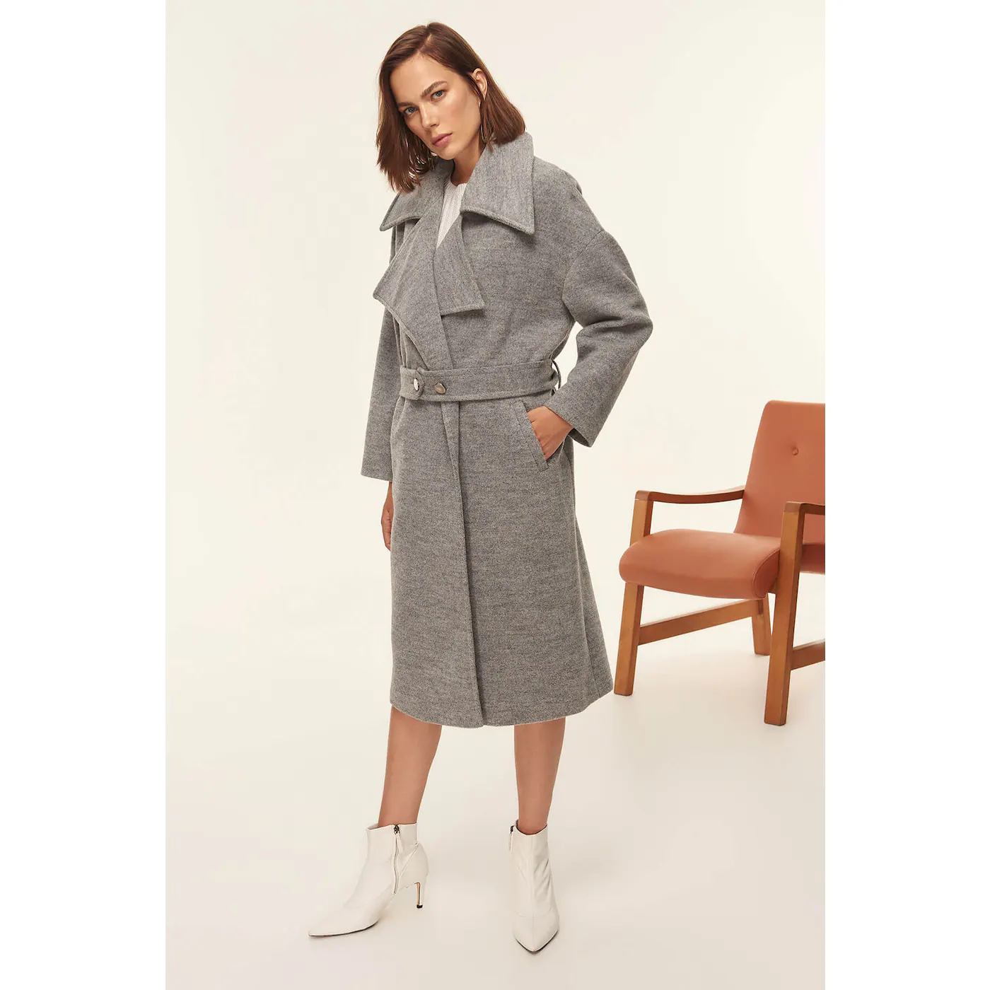 Trendyol Grey Arched Stamp K