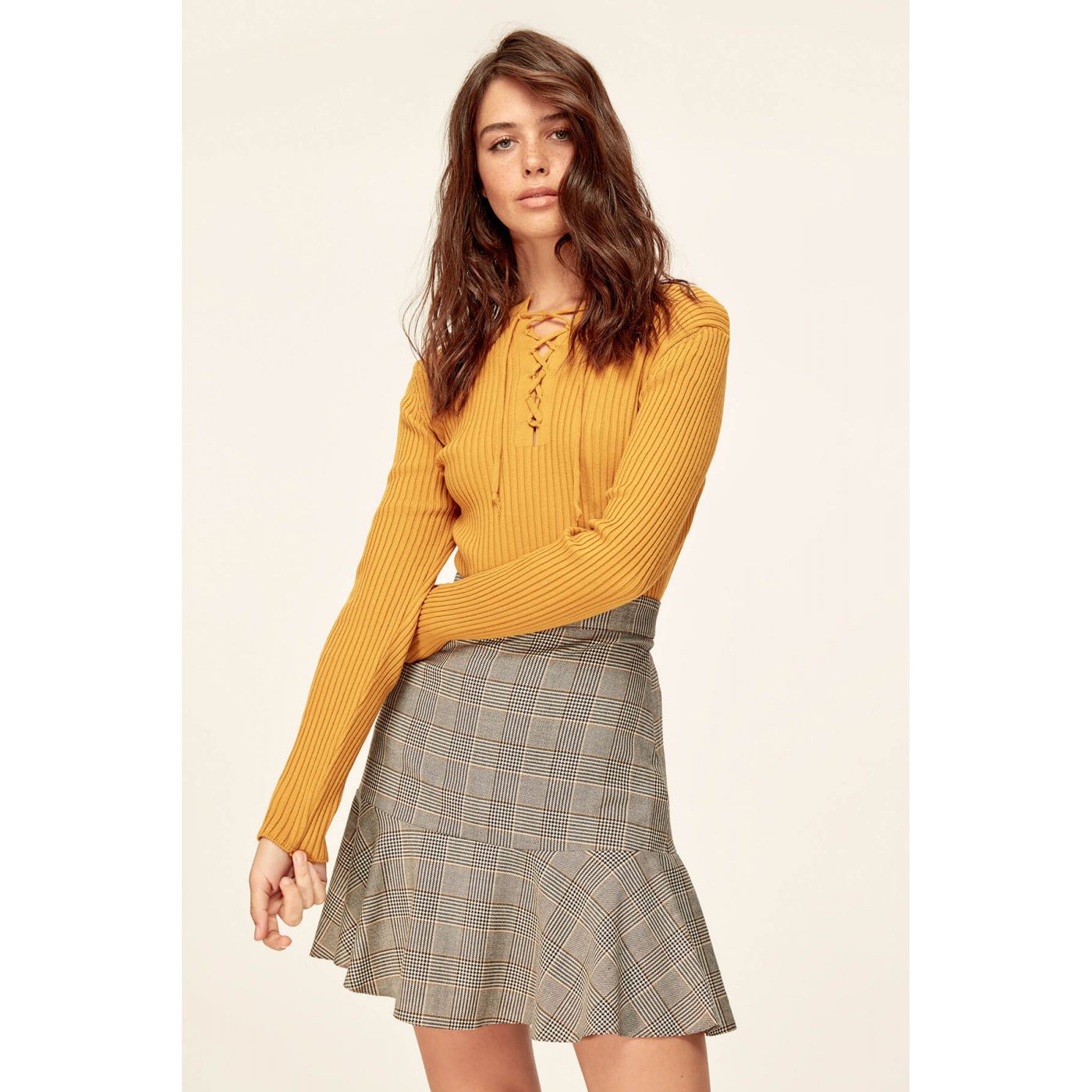 Trendyol Bind The New Mustard Side Knitted Sweater