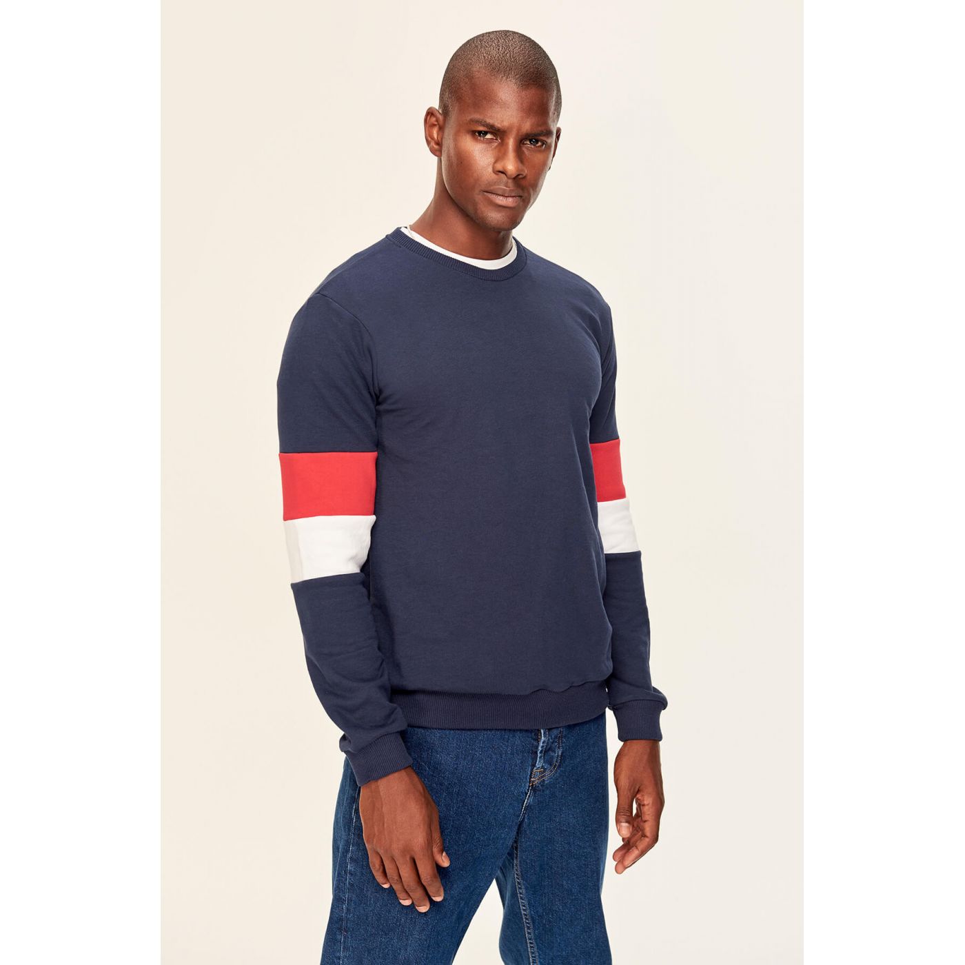 Trendyol Navy Men's Sweatshirts-Panel
