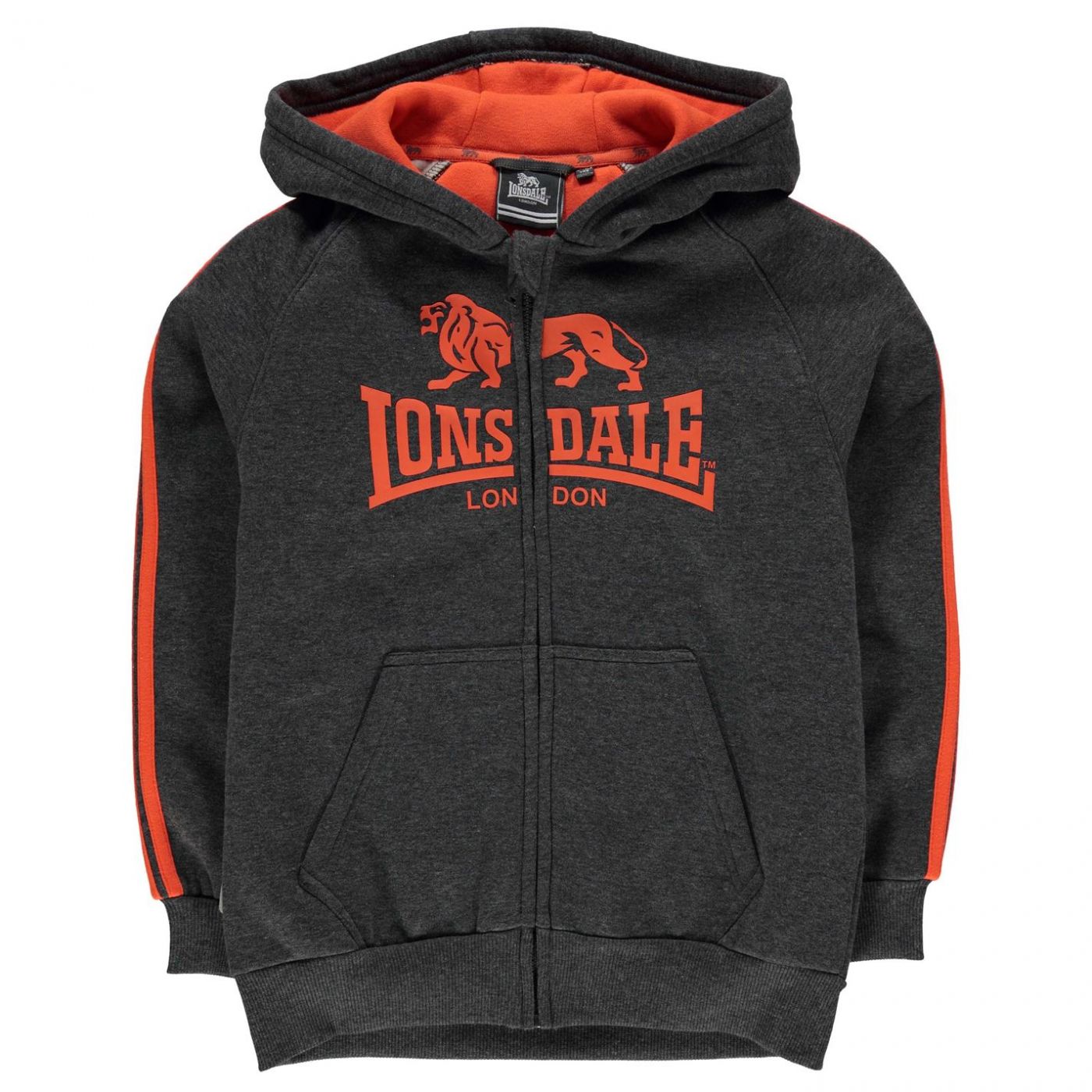 Lonsdale 2 Stripe Zip Hoody Junior Boys