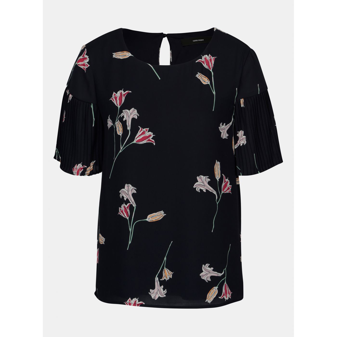 Dark blue floral blouse VERO MODA Elena