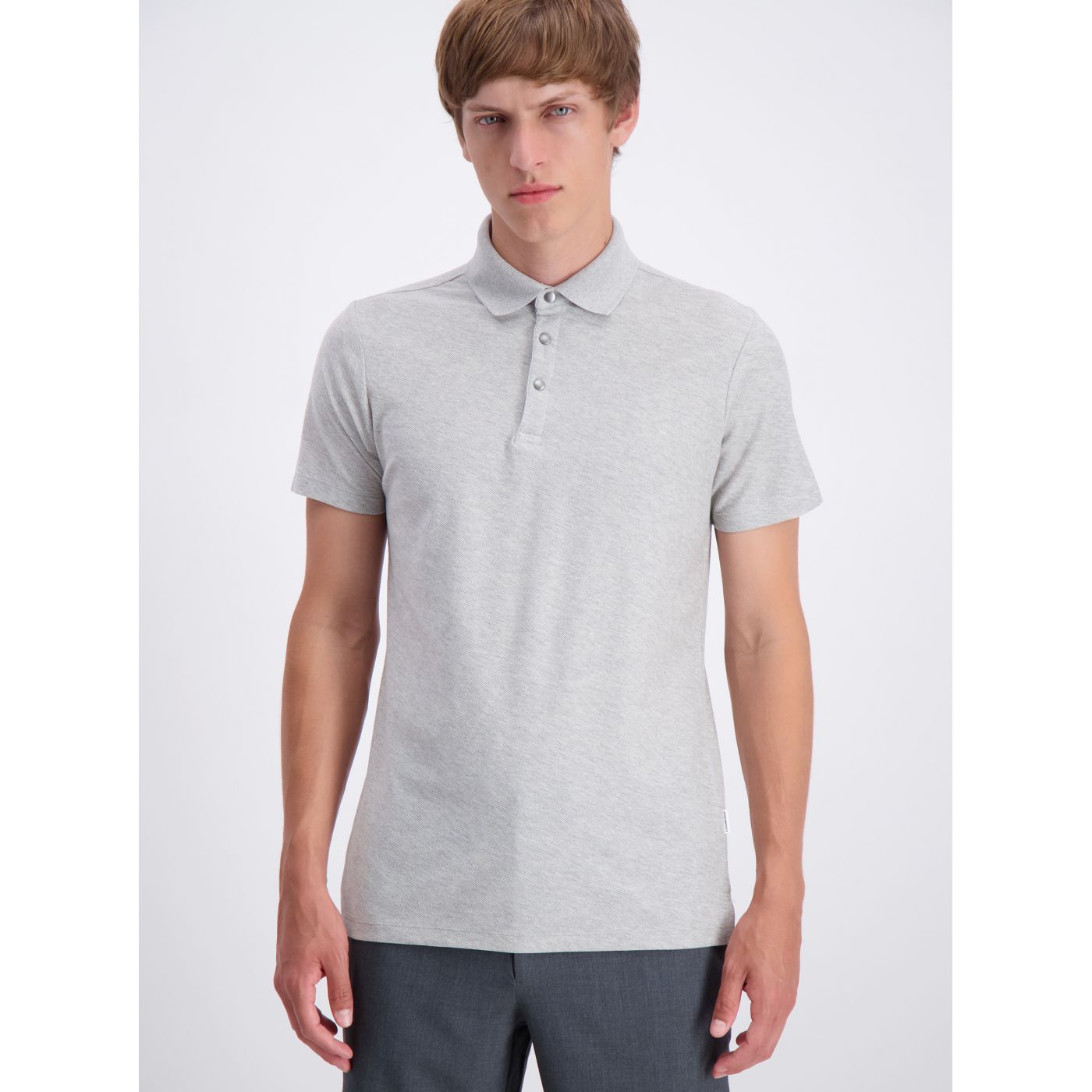 Lindbergh Light Grey Basic Polo T-Shirt