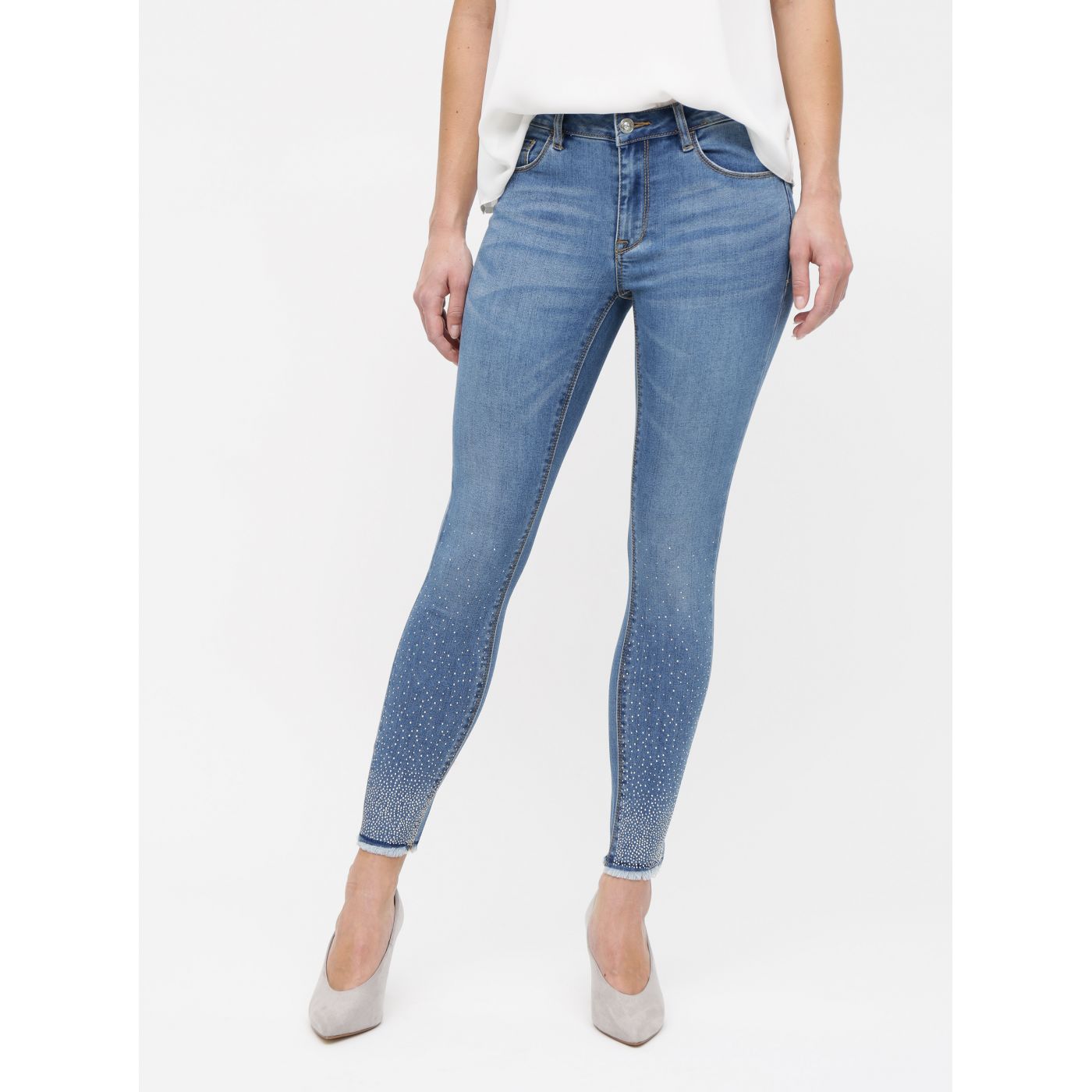 Blue skinny fit jeans with only carmen app
