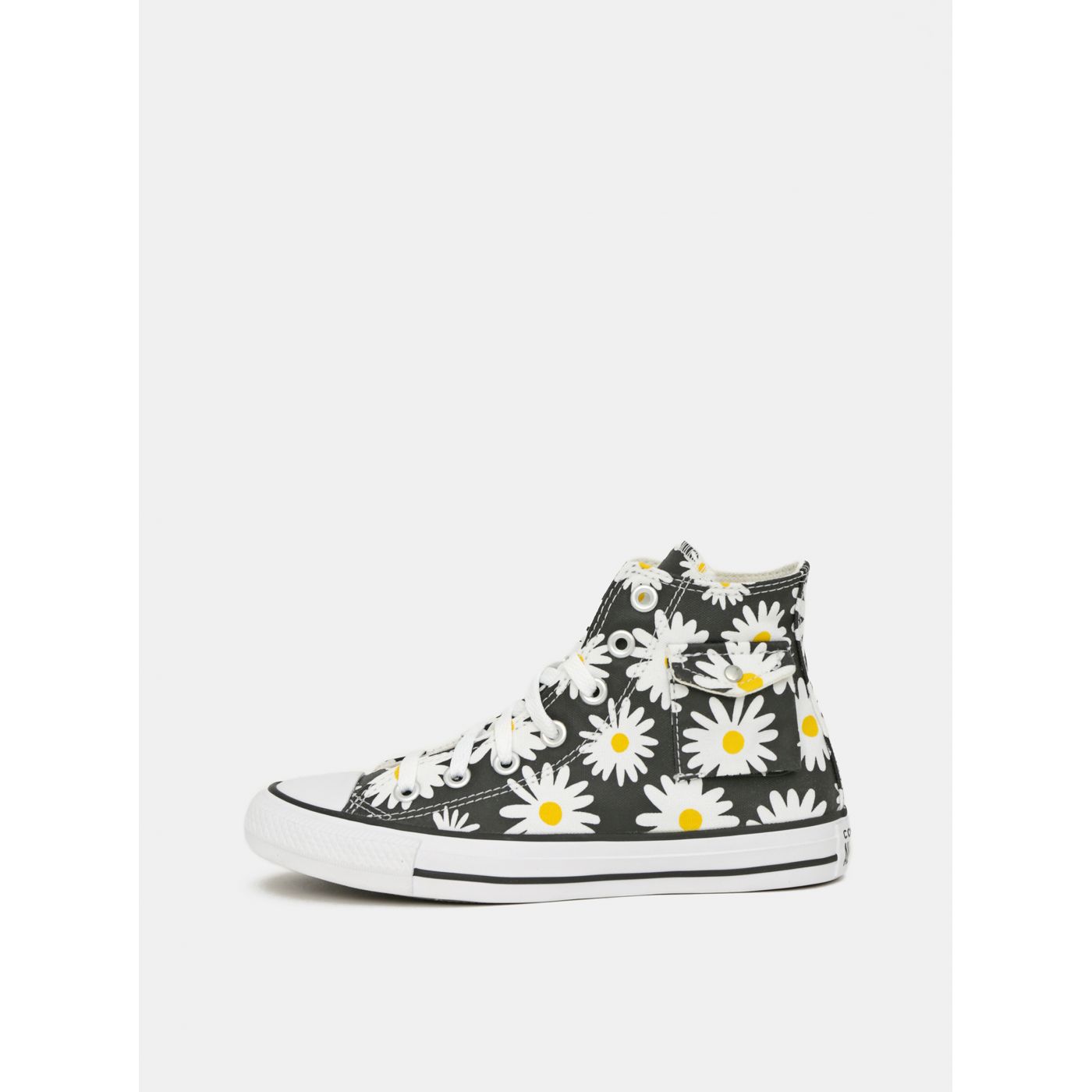 Black Women's Flowered Ankle Sneakers Converse