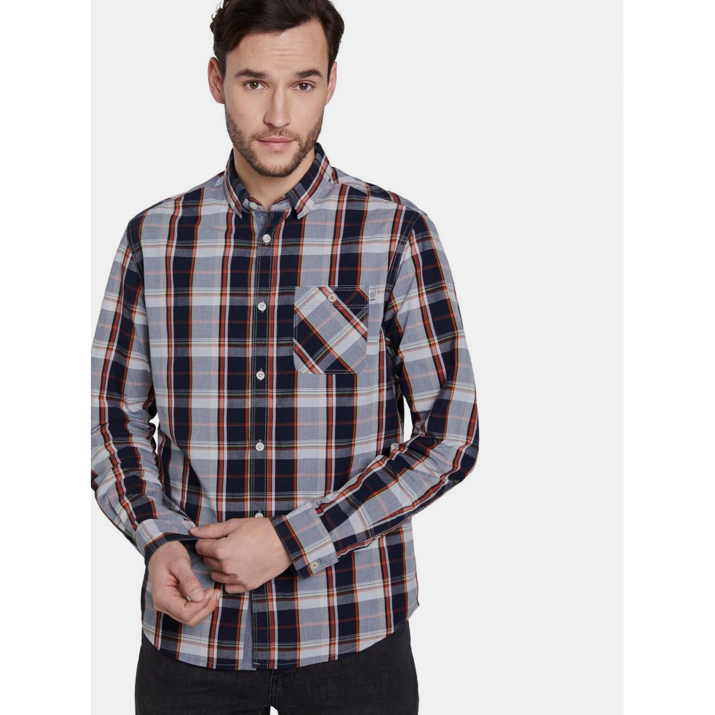 Blue Men's Checked Regular Fit Tom Tailor Shirt