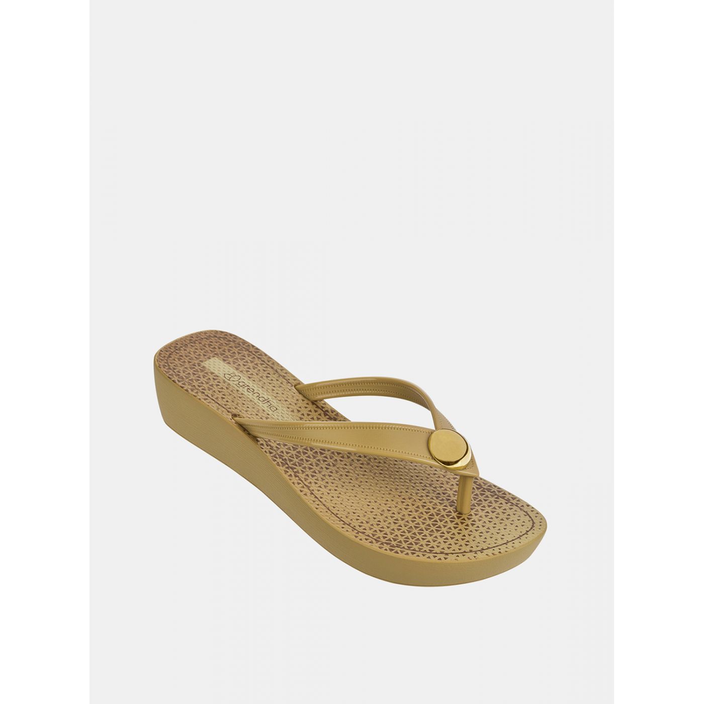 Light brown women's flip flops Grendha