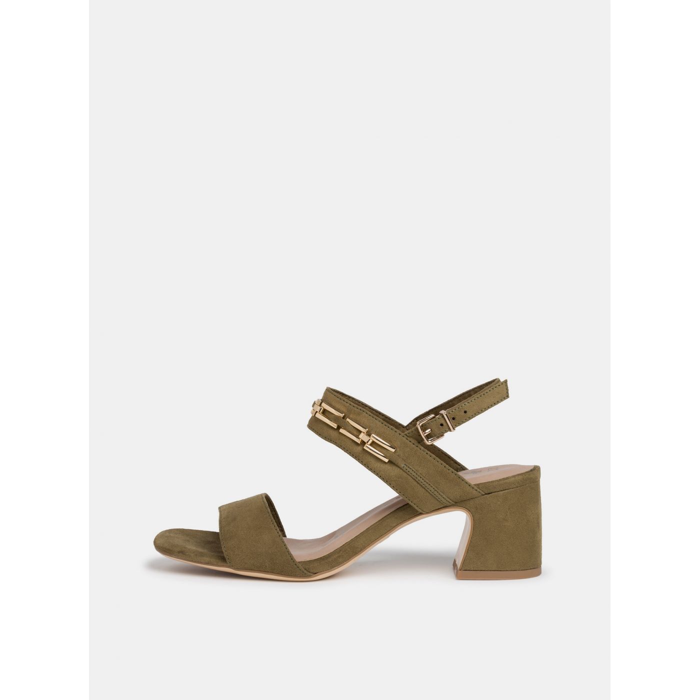 Khaki sandals in tamaris suede