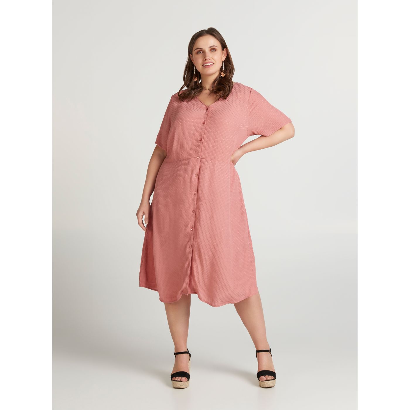 Zizzi Idafur Pink Patterned Dress