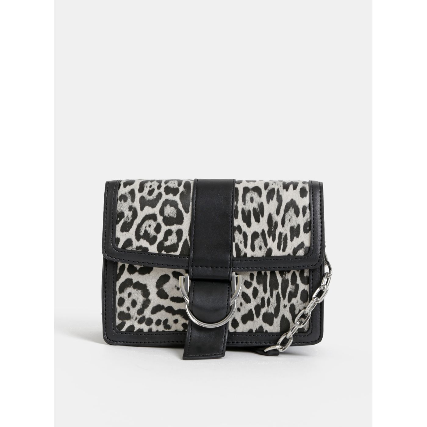 Grey crossbody handbag with leopard print Dorothy Perkins