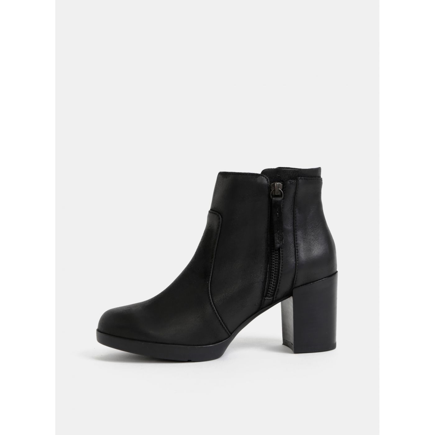 Geox Aneeka Black Women's Leather Ankle Boots