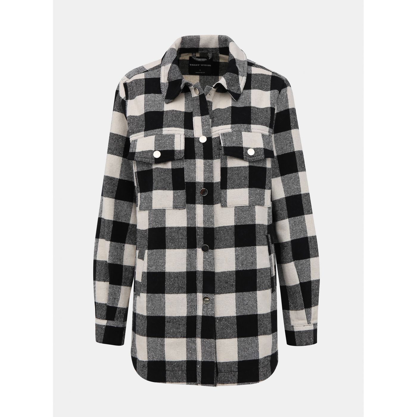 TALLY WEiJL Cream-black Checked Shirt