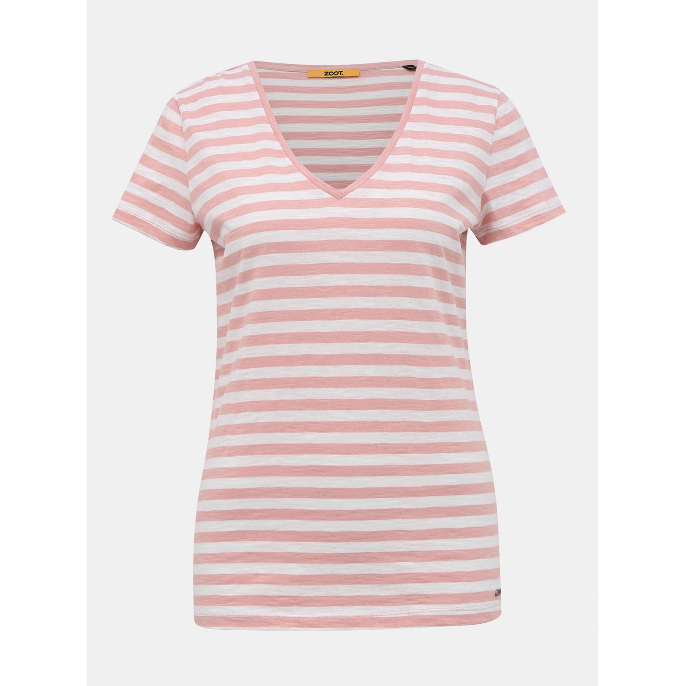 White-pink Women's Striped Basic T-Shirt ZOOT Baseline Aliki