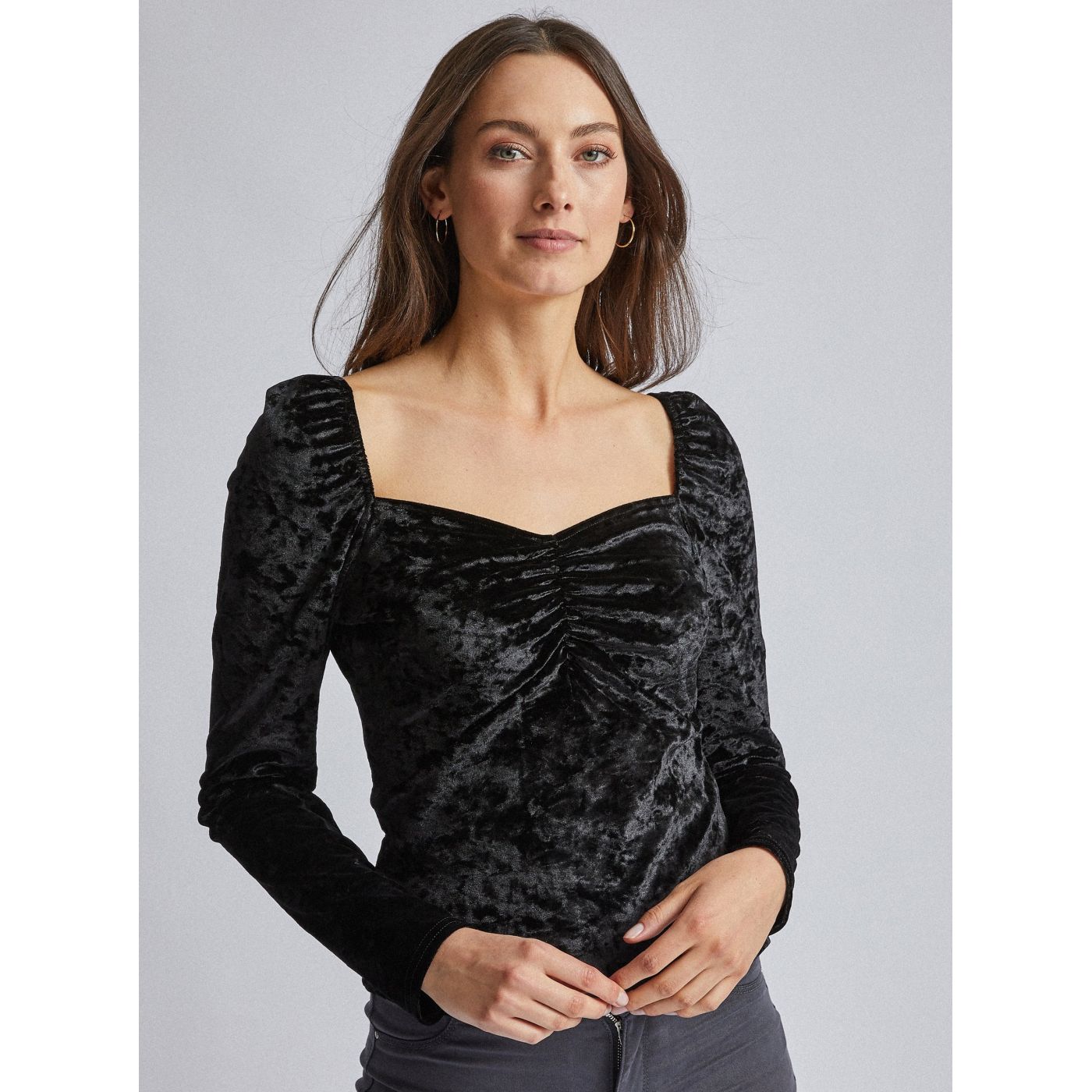 Dorothy Perkins Black Velvet T-Shirt