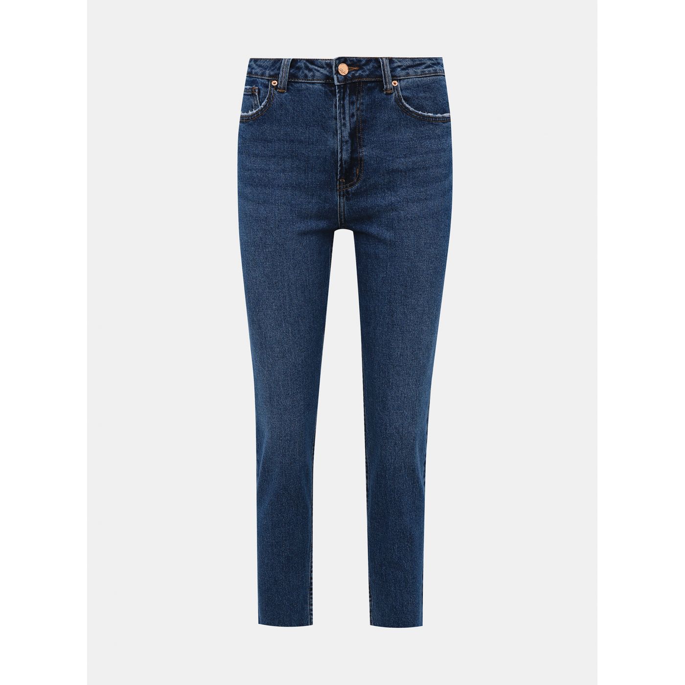 Blue Shortened Straight Fit Jeans ONLY Emily
