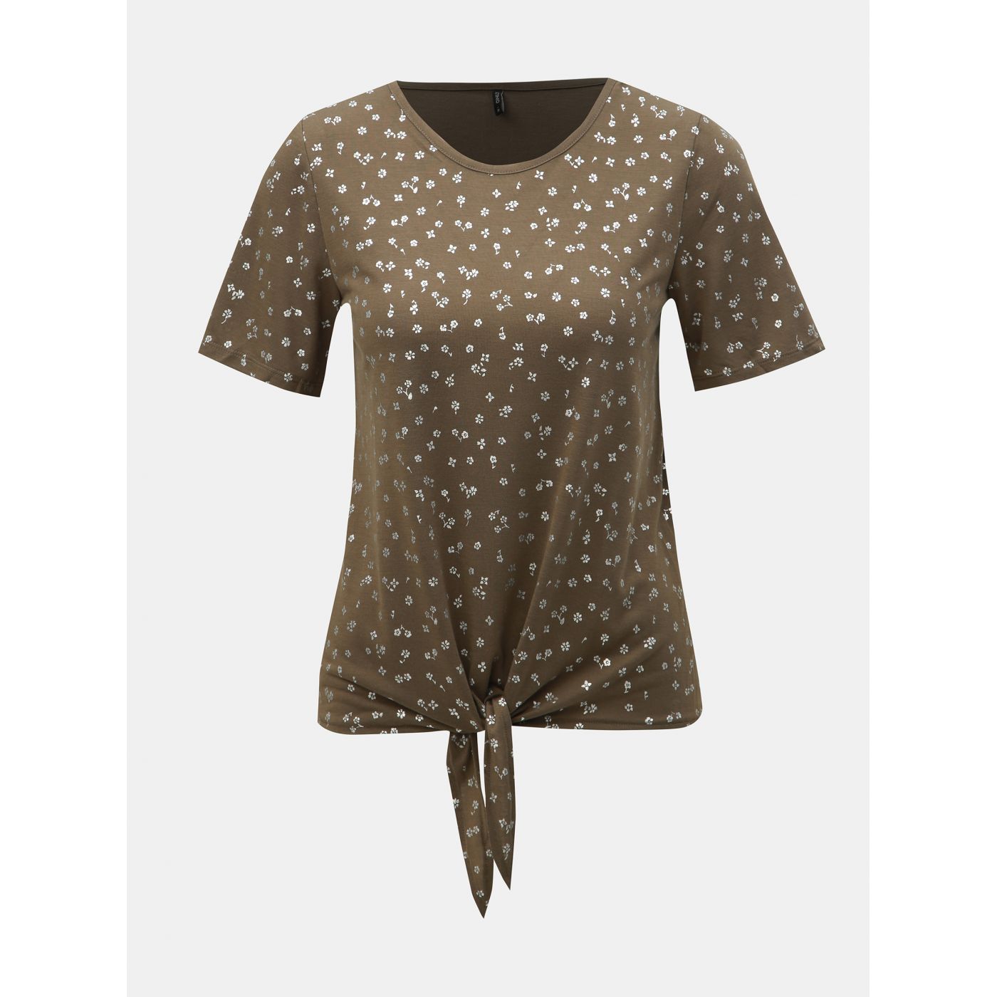 Khaki Floral T-shirt with Knot ONLY Isabella