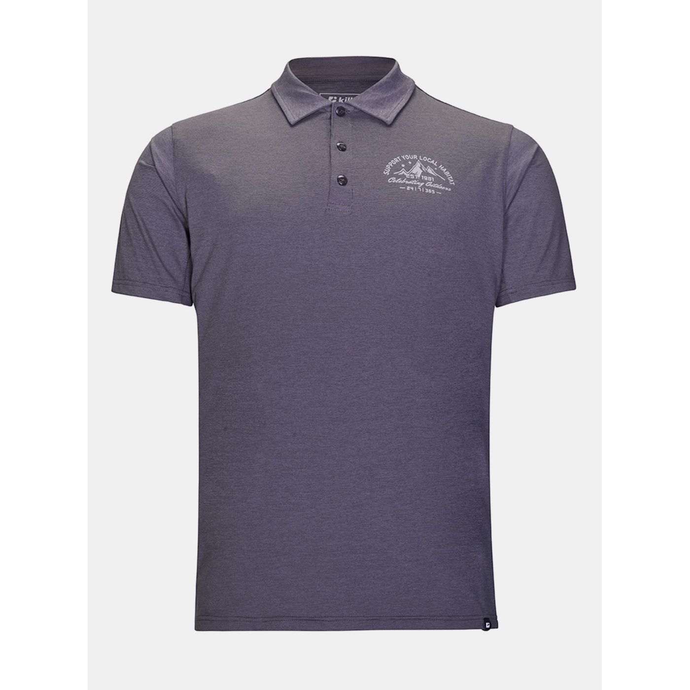 Grey men's polo shirt printed killtec Kardamo