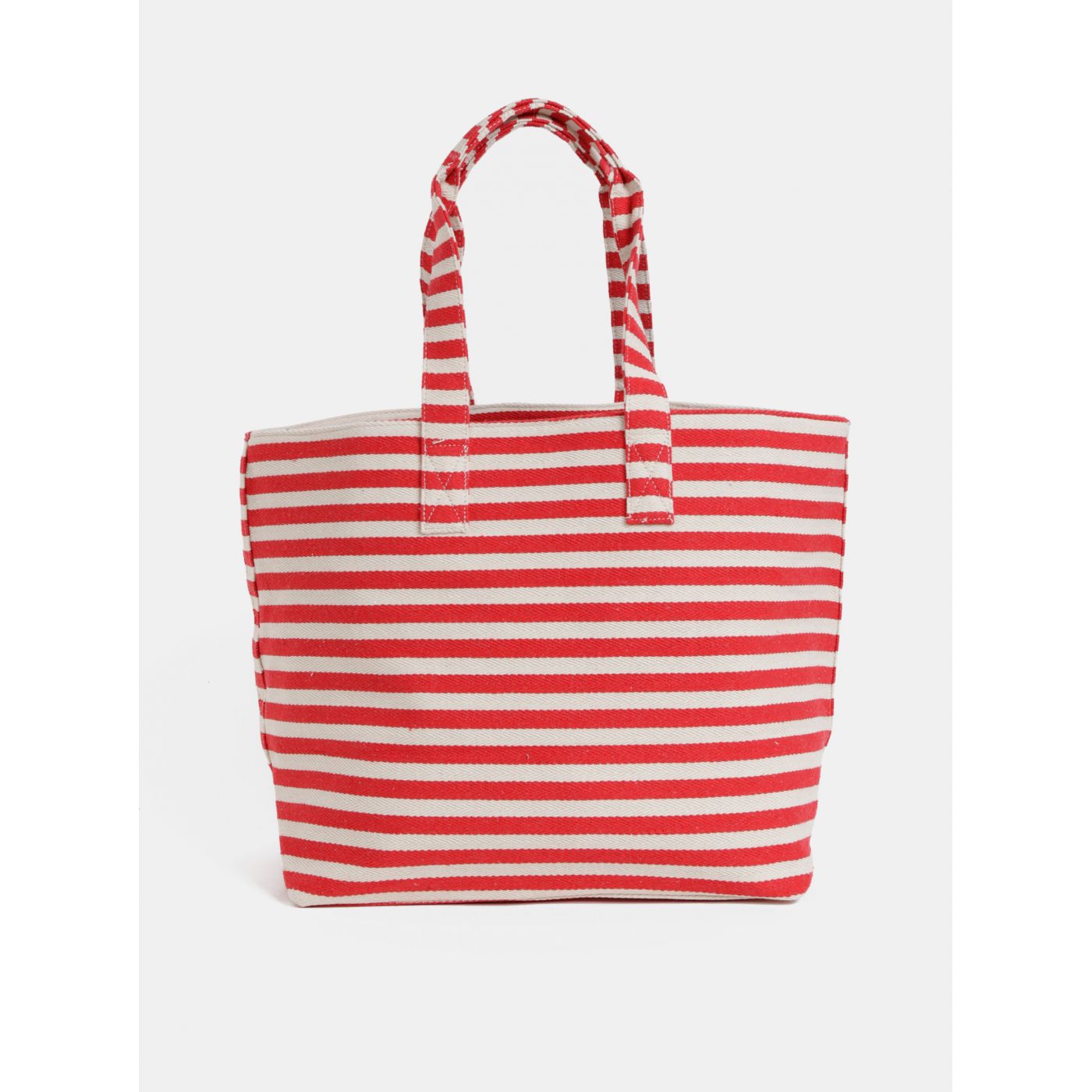 Creamy-red Striped Beach Bag Pieces Barbaro