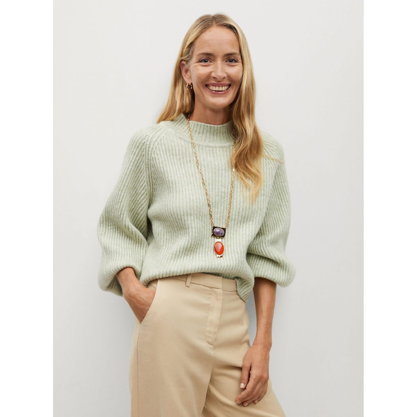 Light Green Sweater Mango