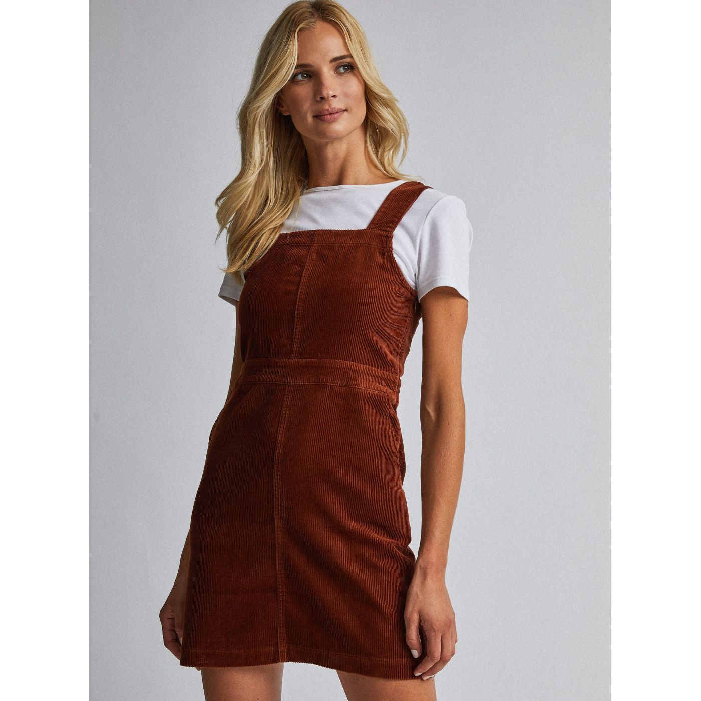 Dorothy Perkins Pinny Brown Corduroy Dress